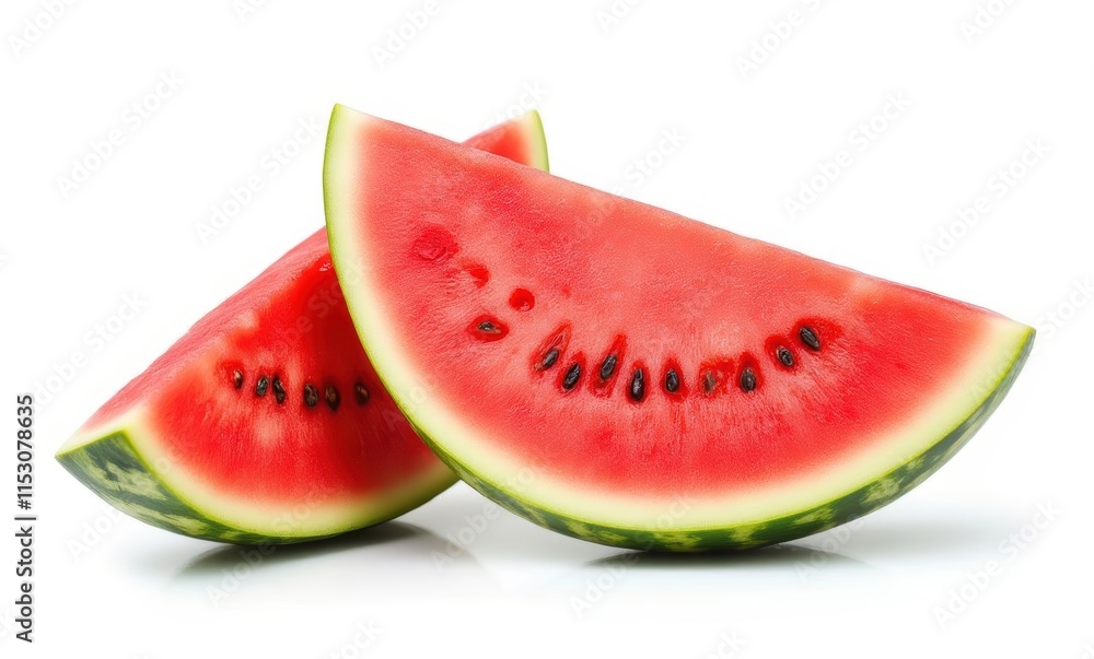Fresh watermelon slices on a white background Fresh watermelon slices on a white background