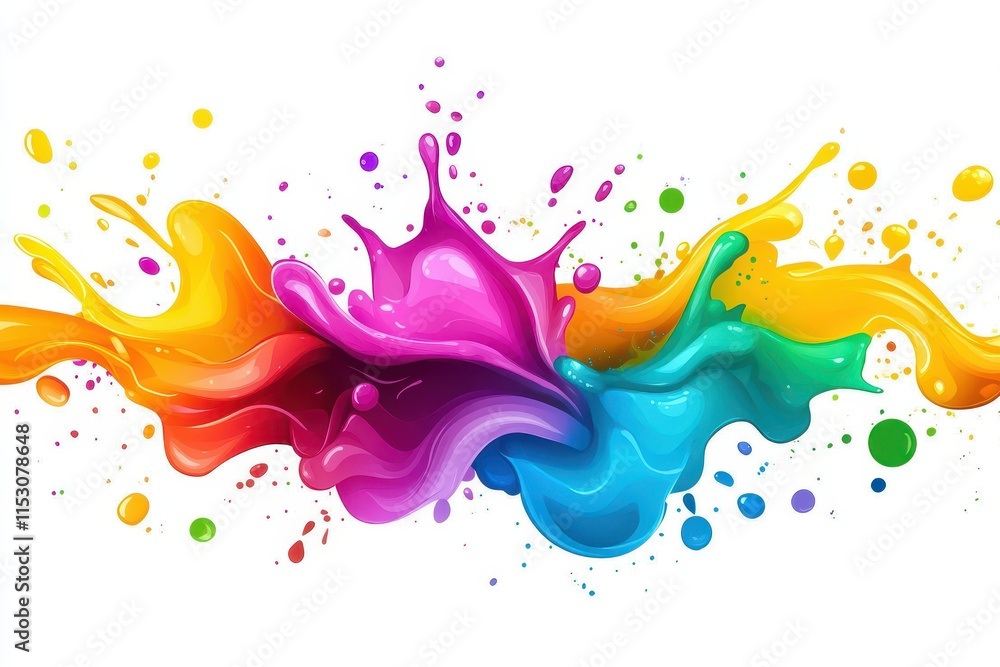 Vibrant colorful paint splashes. Vibrant colorful paint splashes.