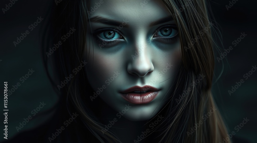 A portrait of a beautiful woman with delicate features, glowing skin, and long, flowing hair A portrait of a beautiful woman with delicate features, glowing skin, and long, flowing hair