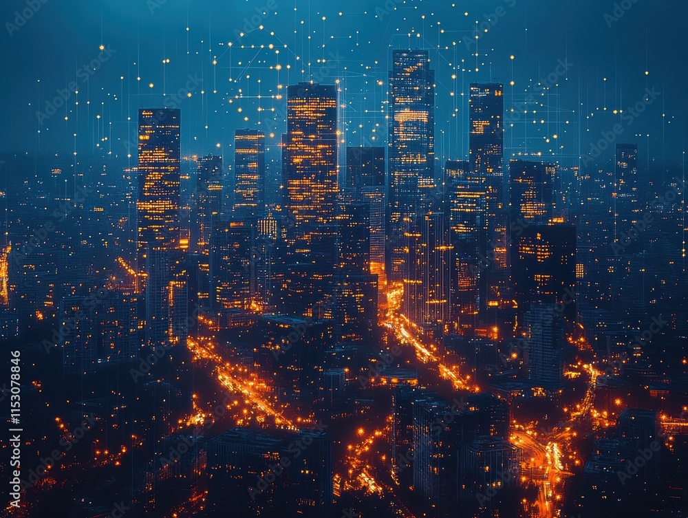 Futuristic Smart City with IoT Sensor Data Visualization Futuristic Smart City with IoT Sensor Data Visualization