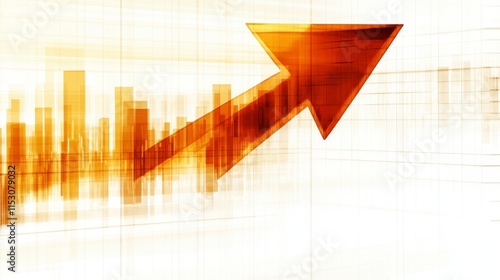 Upward trending arrow on financial graph. photo