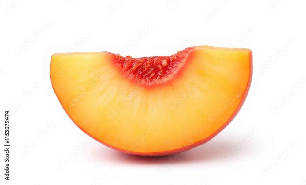 Vibrant slice of ripe peach Vibrant slice of ripe peach