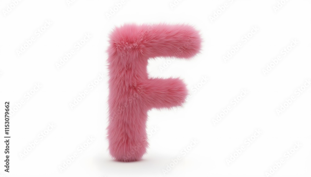 Pink Fluffy Letter F: A Soft and Cute Alphabet Pink Fluffy Letter F: A Soft and Cute Alphabet