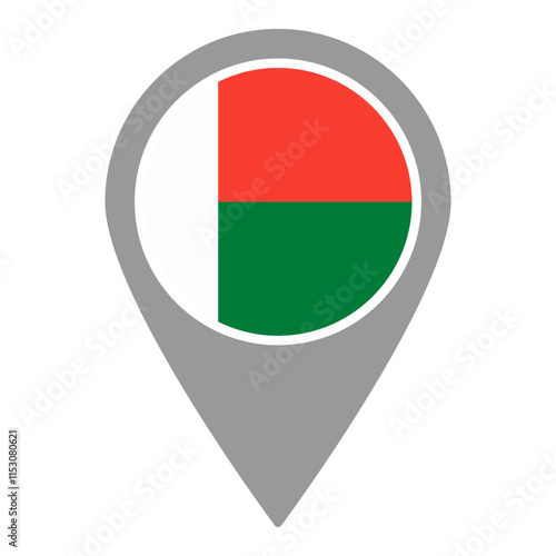 Free Download Madagascar flag location pin, flag application, Flag on Location Pin, graphic design, map pointer, vector illustration. - GFXLoad