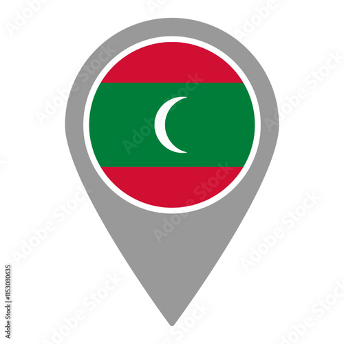 Free Download Maldives flag location pin, flag application, Flag on Location Pin, graphic design, map pointer, vector illustration. - GFXLoad