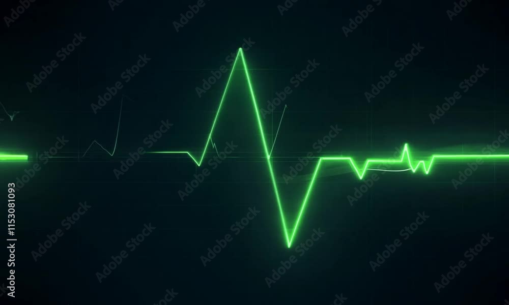 EKG heart line on black background. Generative AI EKG heart line on black background. Generative AI