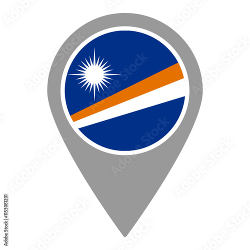 Free Download Marshall Islands flag location pin, flag application, Flag on Location Pin, graphic design, map pointer, vector illustration. - GFXLoad