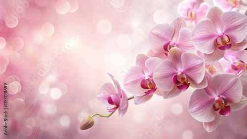 delicate orchid petals on a soft pink floral background, gentle, orchids,  gentle, orchids, pastel,pink flowers, elegance
