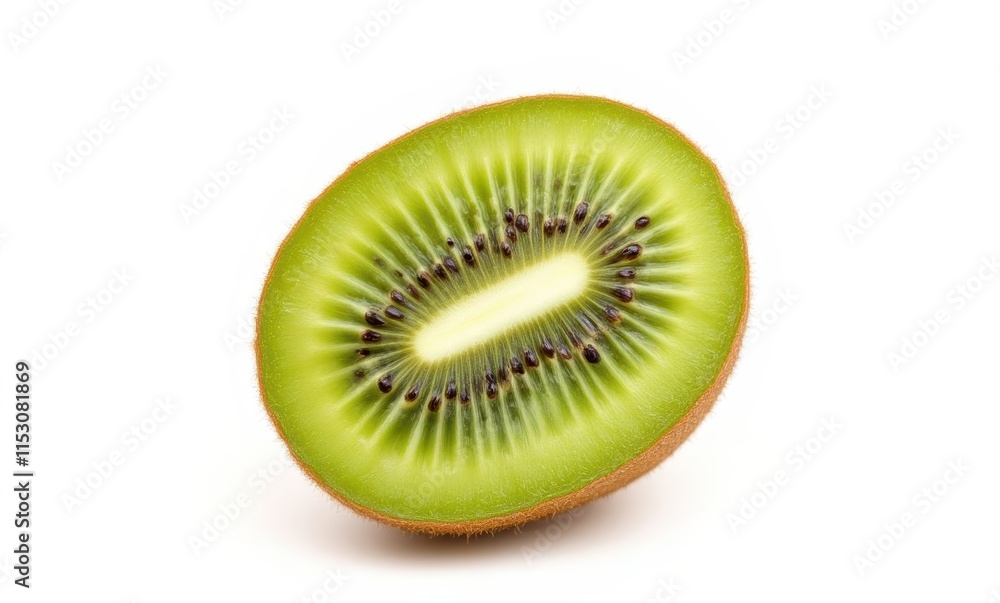 Fresh green kiwi half on white background Fresh green kiwi half on white background