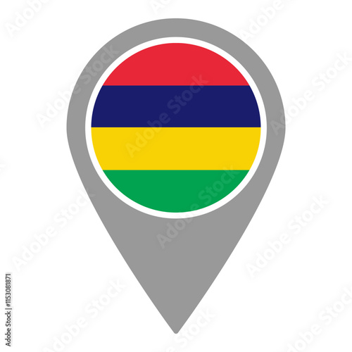 Free Download Mauritius flag location pin, flag application, Flag on Location Pin, graphic design, map pointer, vector illustration. - GFXLoad