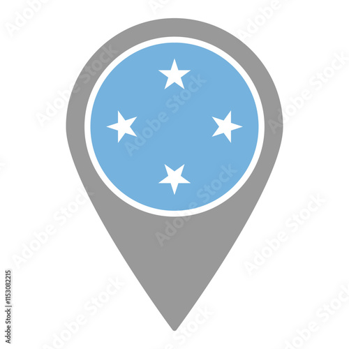 Free Download Micronesia flag location pin, flag application, Flag on Location Pin, graphic design, map pointer, vector illustration. - GFXLoad