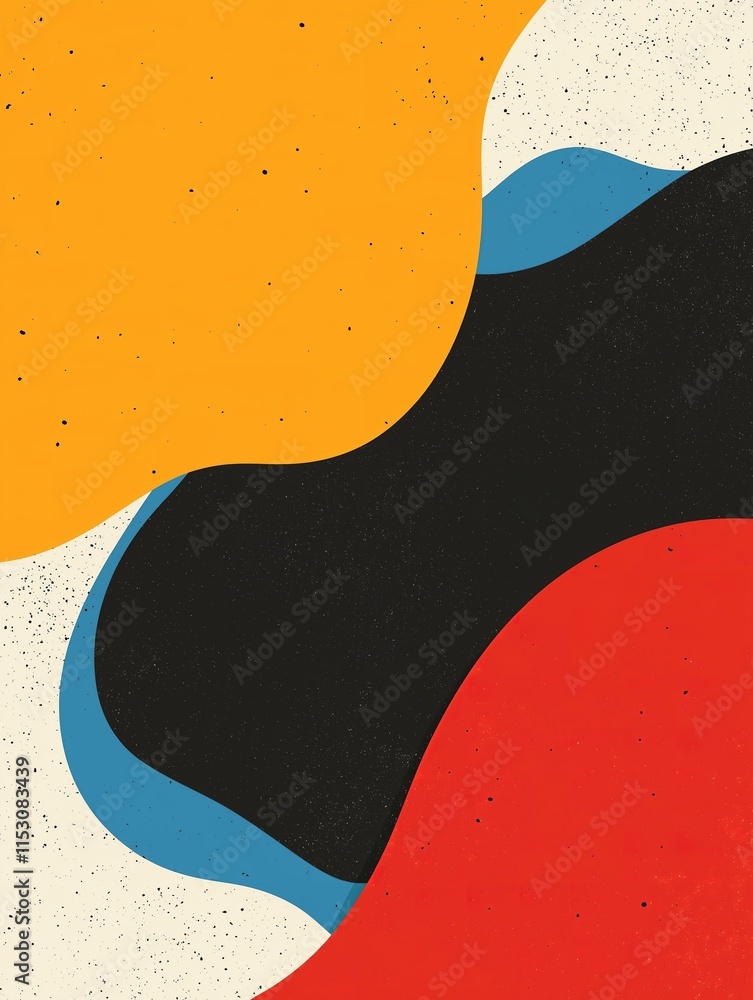 Abstract painting with colorful shapes on a light background in a modern style Abstract painting with colorful shapes on a light background in a modern style
