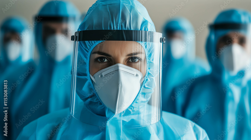 Healthcare professionals wearing protective gear during pandemic Healthcare professionals wearing protective gear during pandemic