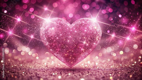 Glittering pink sparkle heart background with intricate details and textures, background, luxury