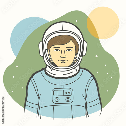 vector illustration of astronaut in spacesuit cartoon style 