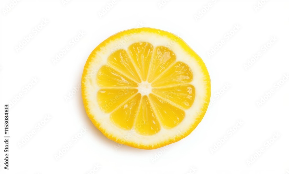 Fresh yellow lemon slice on white background Fresh yellow lemon slice on white background