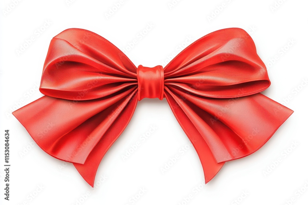 Red satin ribbon bow isolated on white. Red satin ribbon bow isolated on white.
