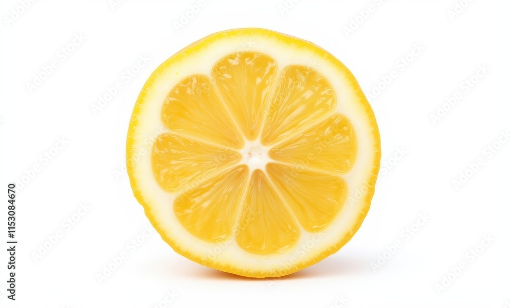 Fresh yellow lemon slice on white background Fresh yellow lemon slice on white background