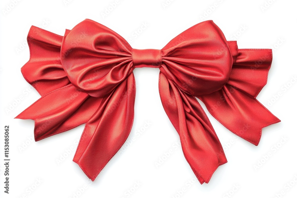 Red satin ribbon bow isolated on white background. (28) Red satin ribbon bow isolated on white background. (28)