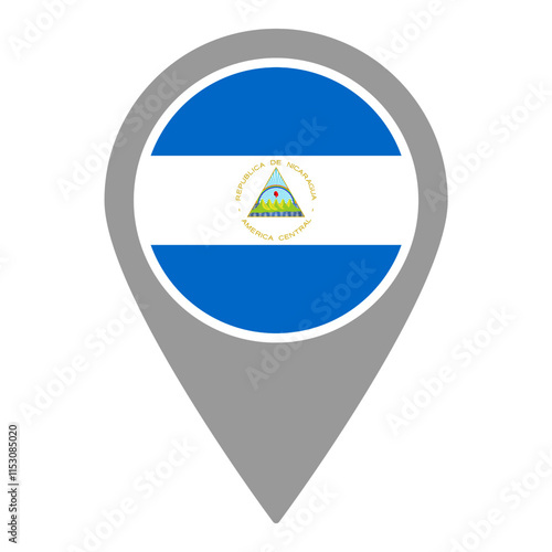 Nicaragua flag location pin, flag application, Flag on Location Pin, graphic design, map pointer, vector illustration. Free Download Nicaragua flag location pin, flag application, Flag on Location Pin, graphic design, map pointer, vector illustration. - GFXLoad