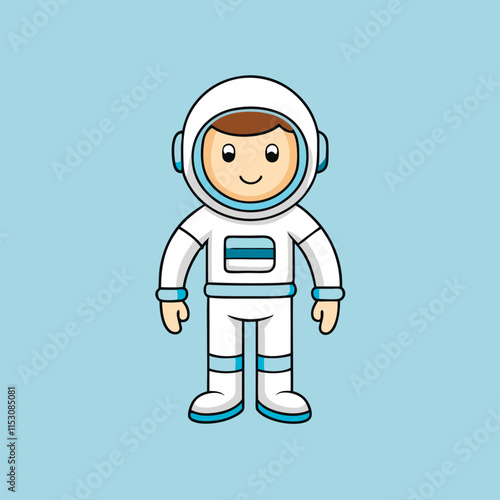 vector illustration of astronaut in spacesuit cartoon style 