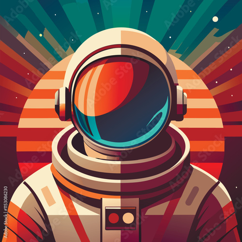 vector illustration of astronaut in spacesuit cartoon style 