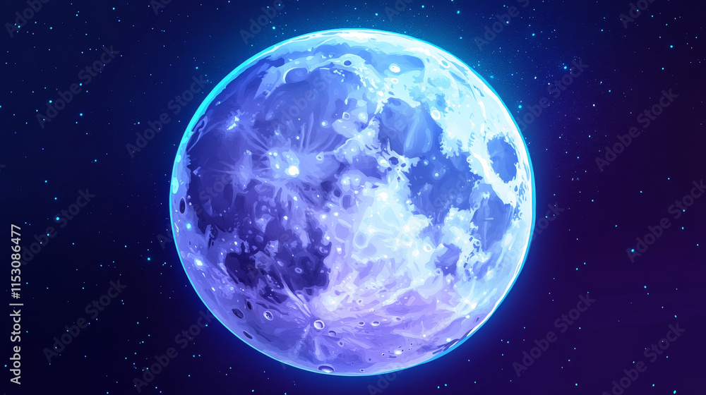 Fototapeta premium Moon weather meteo icon realistic vector illustration. Silver glowing full moon, crater surface. Realistic element for weather forecast, space object, isolated on transparent background