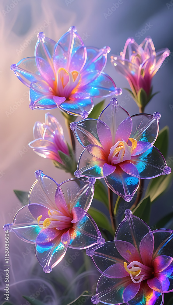 A beautiful spectrum of Alstroemerias flowers with delicate, translucent petals illuminated by soft light. Created with generative AI A beautiful spectrum of Alstroemerias flowers with delicate, translucent petals illuminated by soft light. Created with generative AI