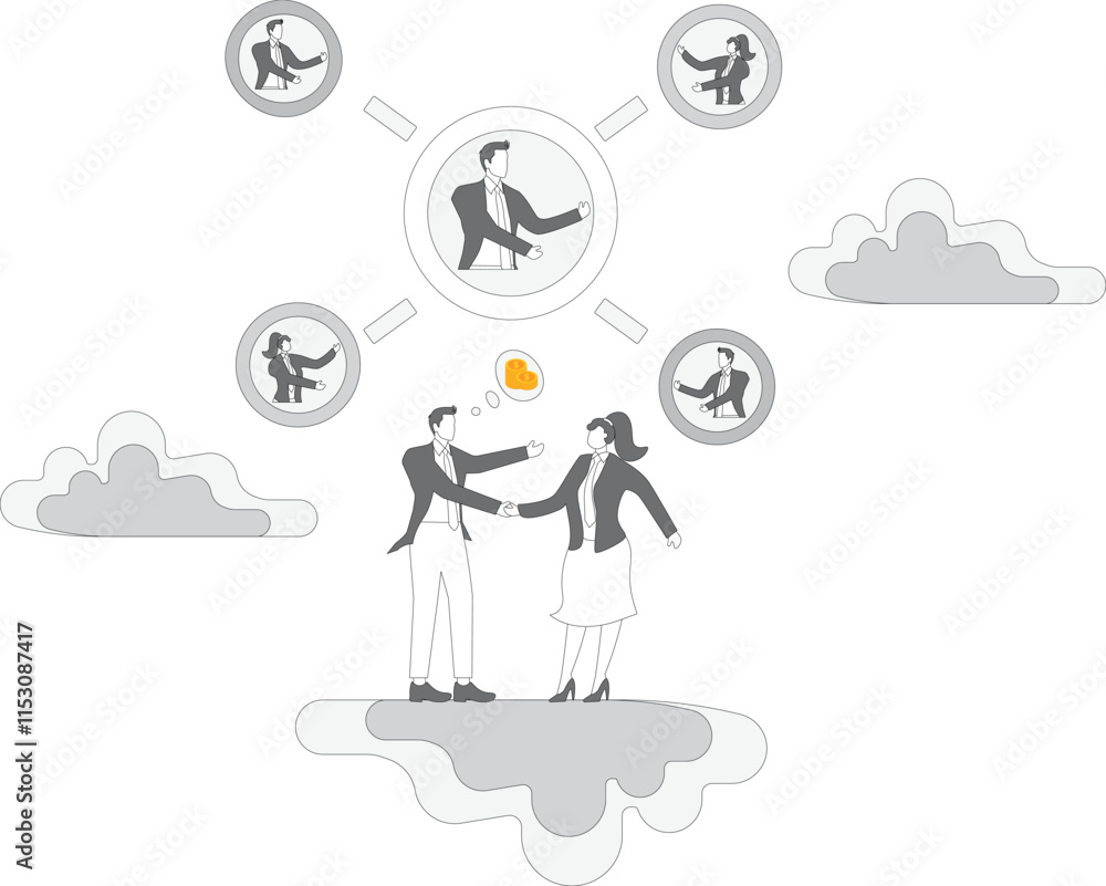 Communication businessman and Businesswoman Communication businessman and Businesswoman