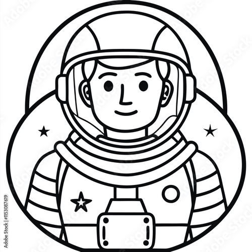vector illustration of astronaut in spacesuit cartoon style 