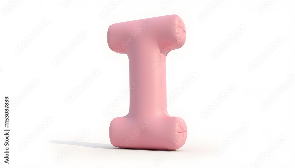 Pink Inflatable Letter I: A 3D Render of a Delicate Pink Inflatable Letter I against a clean white backdrop. Pink Inflatable Letter I: A 3D Render of a Delicate Pink Inflatable Letter I against a clean white backdrop.