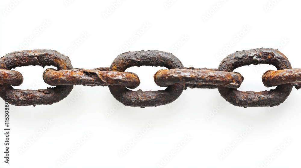 Obraz premium Metal chainlink fence. Vector steel linked chains fencing, enclosure pattern item isolated on white background
