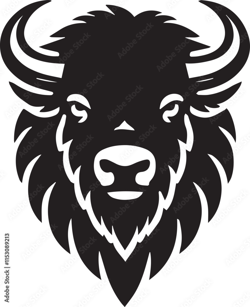 Fototapeta premium Minimalist bison head silhouette