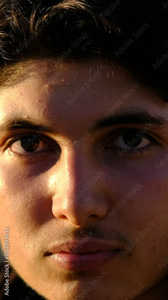 Young man looking camera Young man looking camera