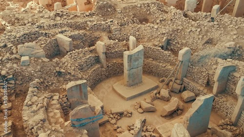 GobekliTepe in Sanliurfa, Turkey. The Ancient Site of Gobekli Tepe is The Oldest Temple of the World. UNESCO World Heritage site.
