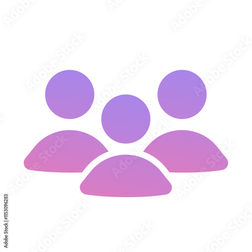 Staff people group icon simple vector illustrated, ui solid filled employee persons team silhouette shape symbol graphic solid design,  users crowd sign, customers clients image
