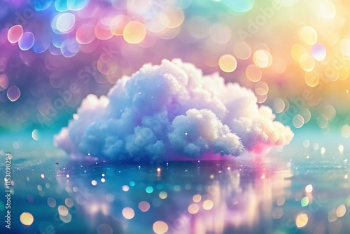 Dreamy Pastel Cloud Background with Water Droplets - Soft Focus Bokeh Wallpaper for Presentations