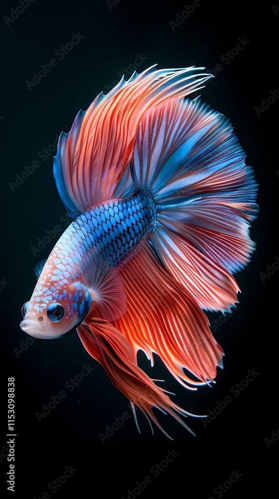 Digital technology crystal glitter color fish illustration poster background Digital technology crystal glitter color fish illustration poster background