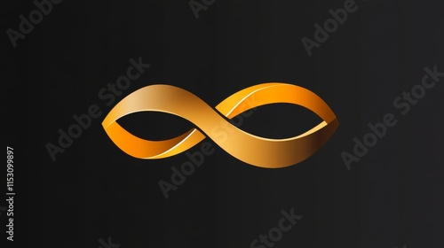 Abstract infinity loop logo with smooth curves  photo