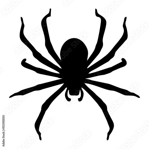 BLACK SILHOUETTE OF SPIDER INSECT