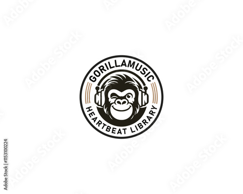 Creative unique Gorilla stereo music studio logo for business company
