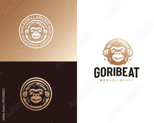 Creative unique Gorilla stereo music studio logo for business company
