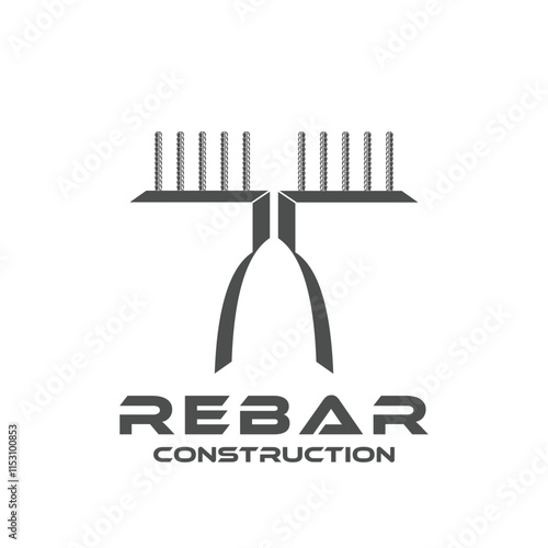 rebar construction logo design for concrete pillar supports
