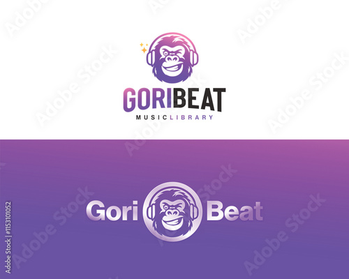 Creative unique Gorilla stereo music studio logo for business company
