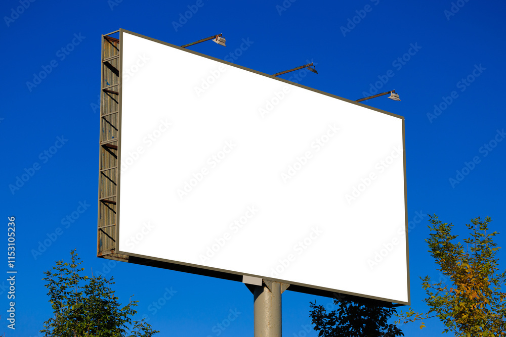 Background for design, white billboards on city streets and along roads Background for design, white billboards on city streets and along roads