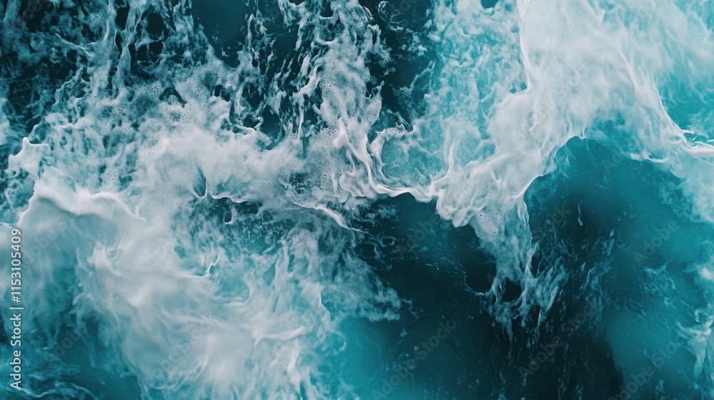 Obraz premium A close-up view of a single turquoise wave curling dramatically, with white foam glistening in the sunlight.