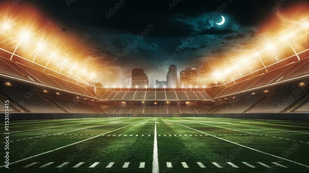 custom made wallpaper toronto digitalStadium in the lights football field. Concept sports background, football, night stadium