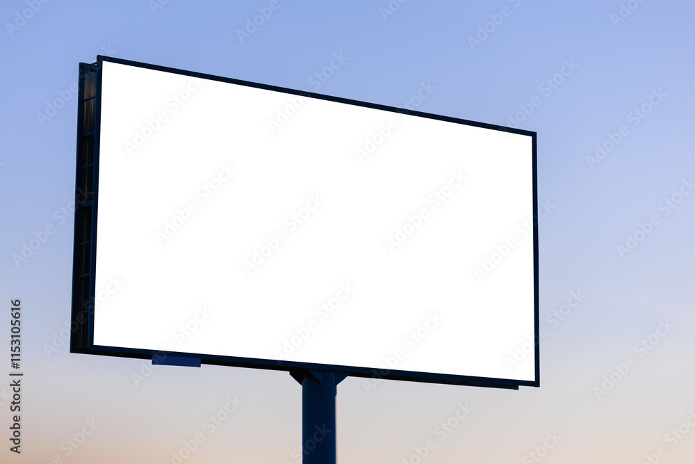 Background for design, white billboards on city streets and along roads Background for design, white billboards on city streets and along roads