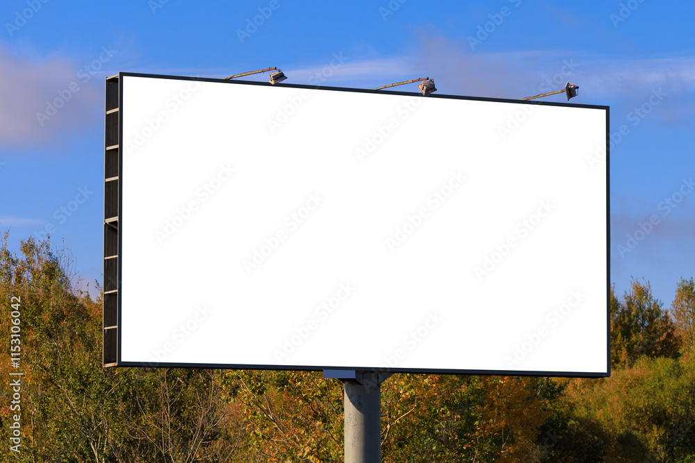 Background for design, white billboards on city streets and along roads