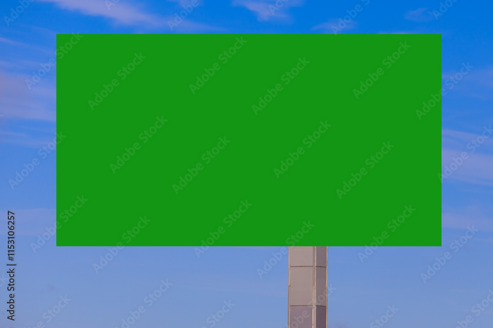 Background for design, green rear billboards on city streets and along roads Background for design, green rear billboards on city streets and along roads